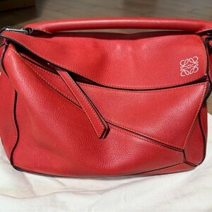 Loewe Red Puzzle Bag (Small)